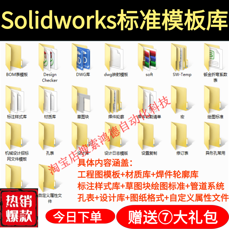 Solidworks 标准模板库 工程图 材料明细表 焊接型材 SW设计库 - 实物图
