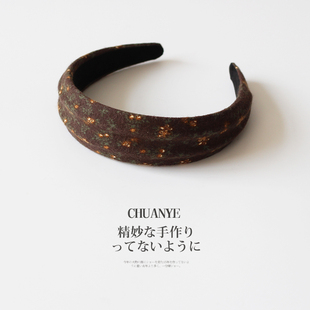 川野法式复古碎花凹凸款头箍新款时尚高级感发箍女日常外戴高颅顶