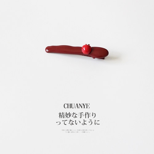 川野韩系安可拉红苹果发夹