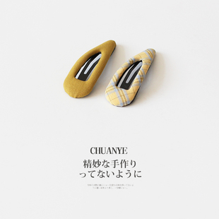 川野日韩橘黄色镂空发夹bb夹新款简约甜美刘海夹侧边无痕头饰发饰