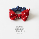 头花发饰 简约轻奢扎低马尾 川野法式 红色波点牛仔蓝大肠发圈新款