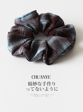 川野法式秋冬植绒大肠发圈女新款轻奢优雅扎丸子头的皮筋头饰发饰