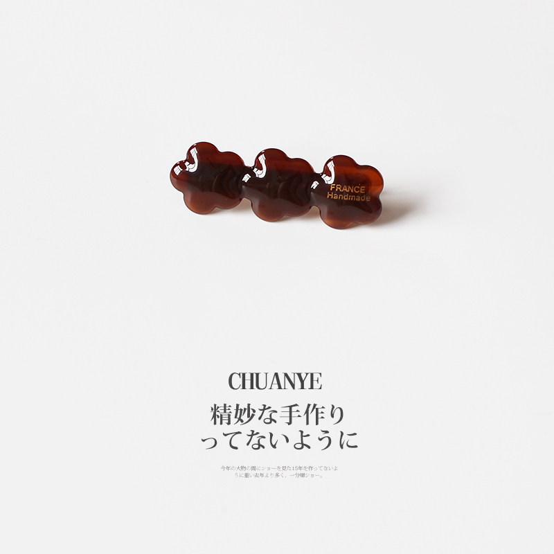 川野极简花朵侧边发夹女2025新款高端刘海夹前额碎发夹发卡鸭嘴夹
