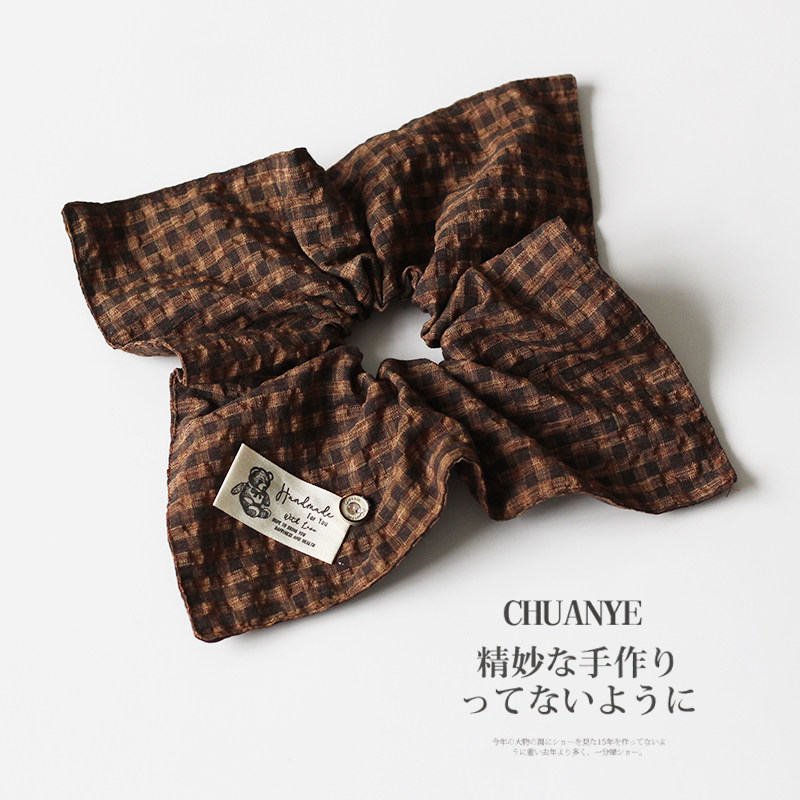 新品文艺复古格纹布艺大肠发圈方巾扎头绳气质橡皮筋丸子头发绳女,饰品/流行首饰/时尚饰品新,发饰,淘宝优惠券,粉丝福利购,淘宝优惠卷