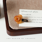 川野玫瑰花发夹边夹侧边刘海夹前额碎发夹子头饰发卡女新款 鸭嘴夹