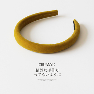 川野法式纯色植绒头箍女士简约百搭发箍女日常外戴高颅顶头饰发饰
