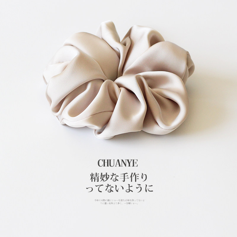 川野法式米白色缎面大肠发圈