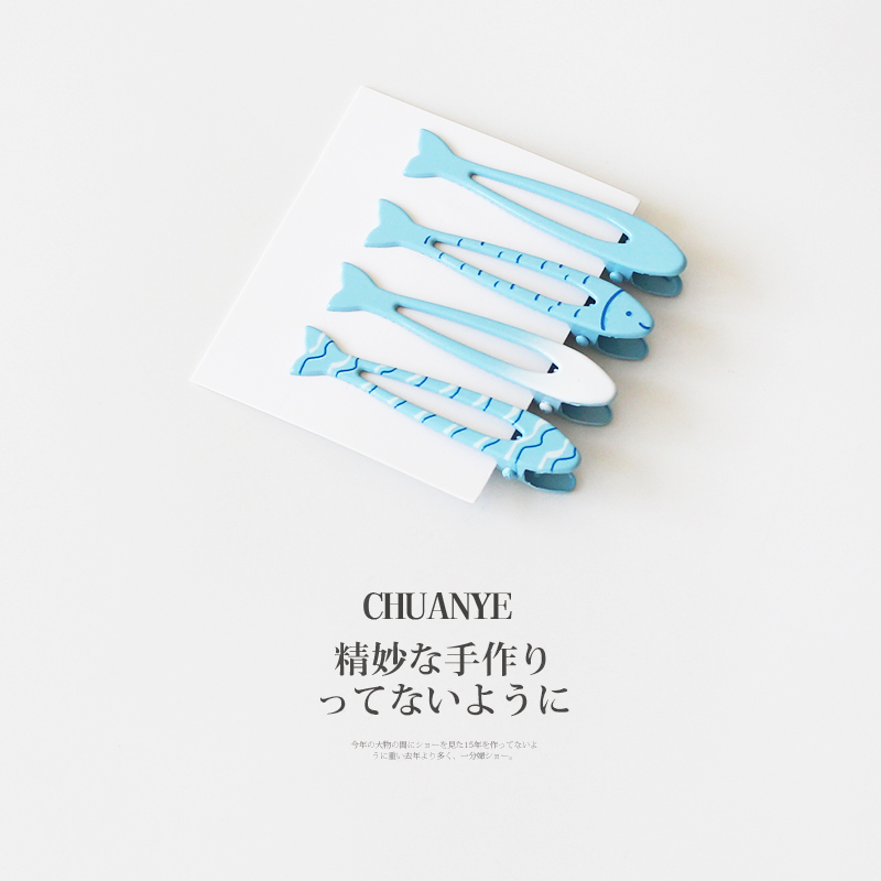 川野蓝色小鱼发夹可爱发卡