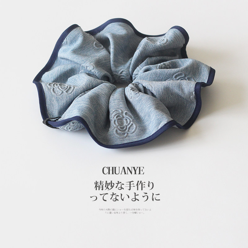 川野法式花朵印花大肠发圈新款简约时尚皮筋扎头女高级感头饰发饰
