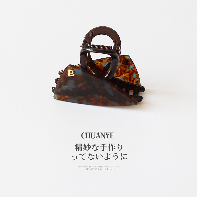 川野法式字母醋酸三角形抓夹新款轻奢设计感后脑勺盘发鲨鱼夹发饰,饰品/流行首饰/时尚饰品新,发饰,淘宝优惠券,粉丝福利购,淘宝优惠卷