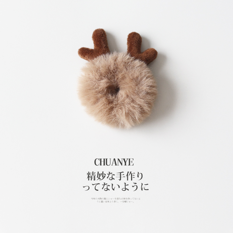 可爱毛绒鹿角韩国头饰