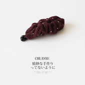 时尚 川野法式 褶皱波点发夹女生新款 优雅香蕉夹小号发量少头饰发饰