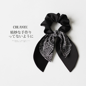 个性 川野复古飘带蝴蝶结发圈女2025年新款 时尚 发绳高马尾不塌发饰