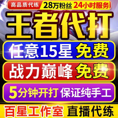 【首单免费丨实体百星工作室】王者代打王者荣耀代打代练排位上分