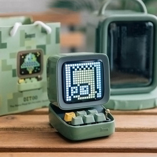 像素无线蓝牙音响闹钟 便携式 复古桌面减压玩具 DITOO divoom