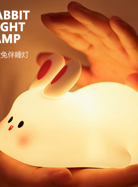 Rabbit Night Lamp | 大脸兔伴睡灯 拍打感应 延时关灯 亮度调节