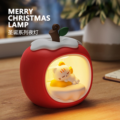 苹果屋苹果小夜灯圣诞猫咪伴睡