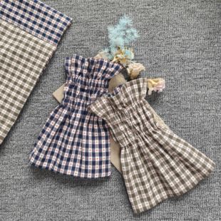 温柔日系风 | 双面可戴格纹袖套，刺绣高颜值格子羽绒服专用耐脏