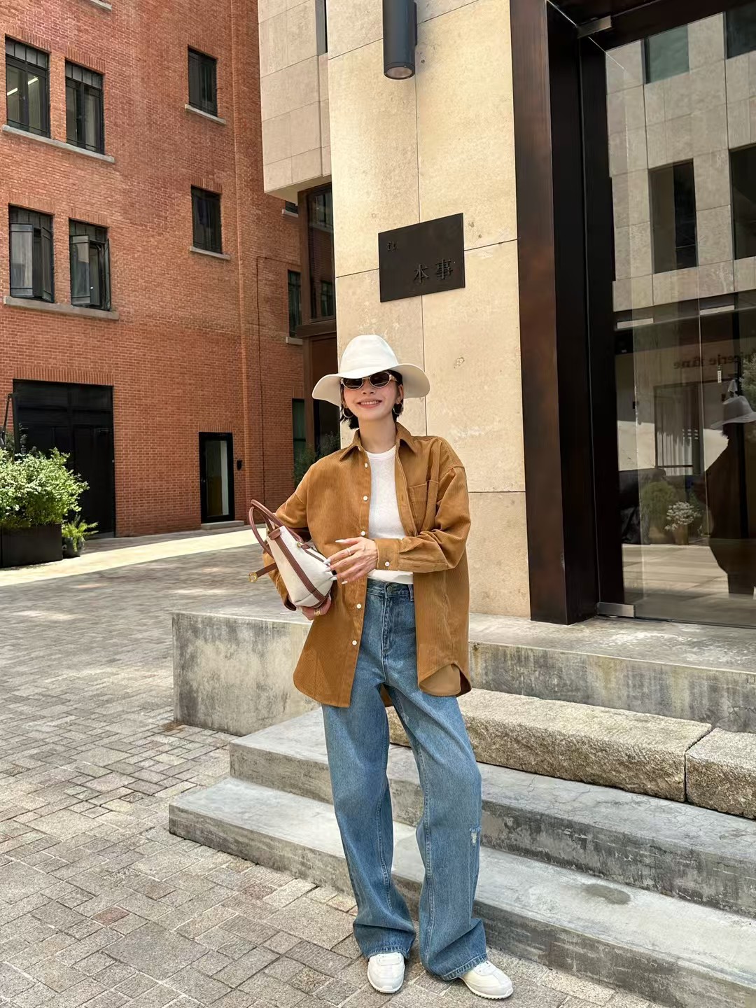 特 深圳南油 美式复古灯芯绒长袖衬衫女秋冬外套老钱风极简上衣