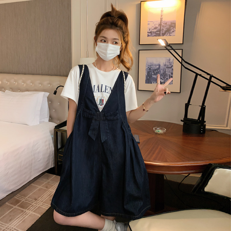 韩版小个子超火连体裙裤夏季2025新款盐系复古蝴蝶结设计感背带裤,女装连衣裙,浙宝179