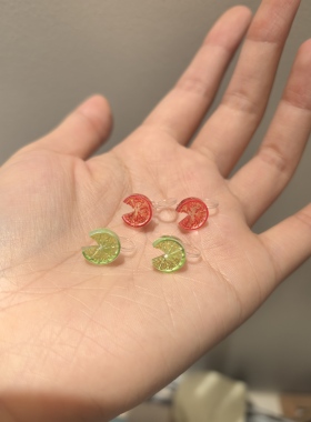 无耳洞树脂耳夹女免打孔学生童趣柠檬无耳洞新款卡通可爱耳饰品
