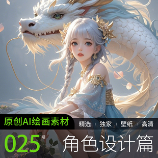 AI绘画参考高清美女动漫角色设计游戏CG生肖素材图片手机电脑壁纸