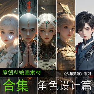 AI绘画参考高清动漫角色设计CG游戏少年武侠素材图片手机电脑壁纸
