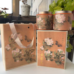 连云港花果山原生态云雾茶绿茶100克配送碟舞海棠花小茶礼随手礼