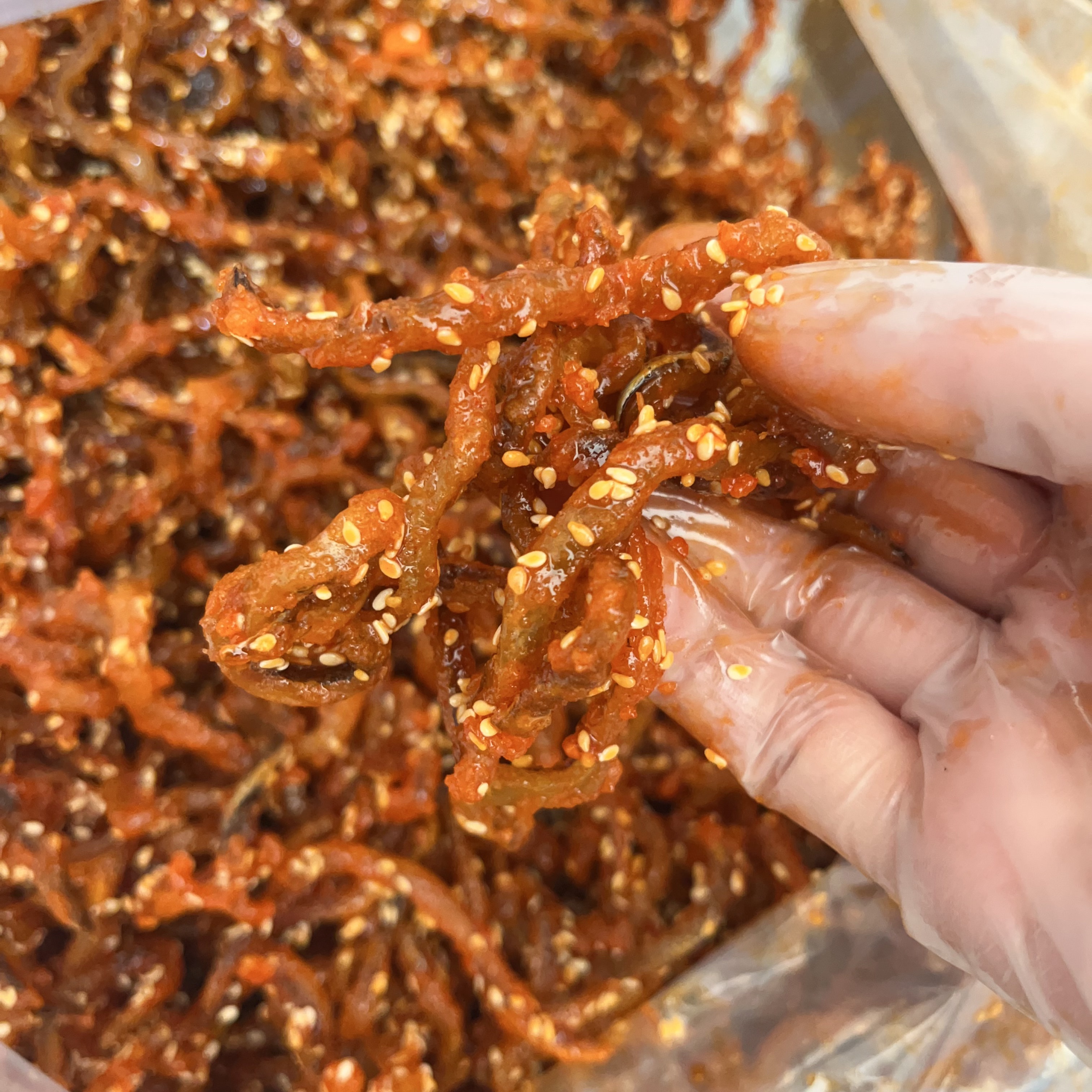 海边美食香辣蜜汁鳗鱼丝开袋即食休闲小零食海味小零食500克袋装