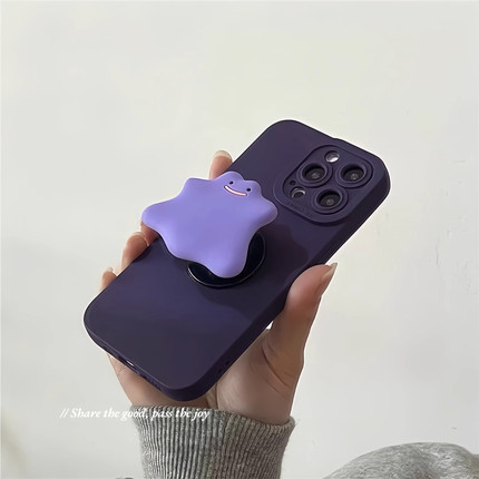 可爱深紫色Find X8适用OPPO怪物Reno13支架7手机壳6新款10PRO+软9硅胶5男K12女A72卡通A58防摔A3/15全包3/4/2