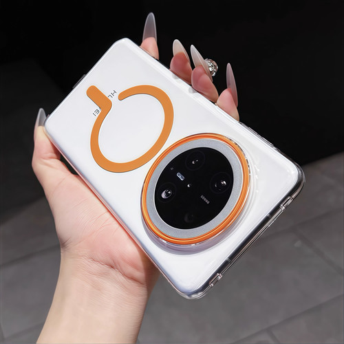 高级感红米K80小米15手机壳15PRO超薄透明不发黄硬poco F7 Ultra内置磁吸无线充电男女新款问号大孔创意适用