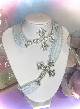 新款项链十字架男女通用合金蕾丝