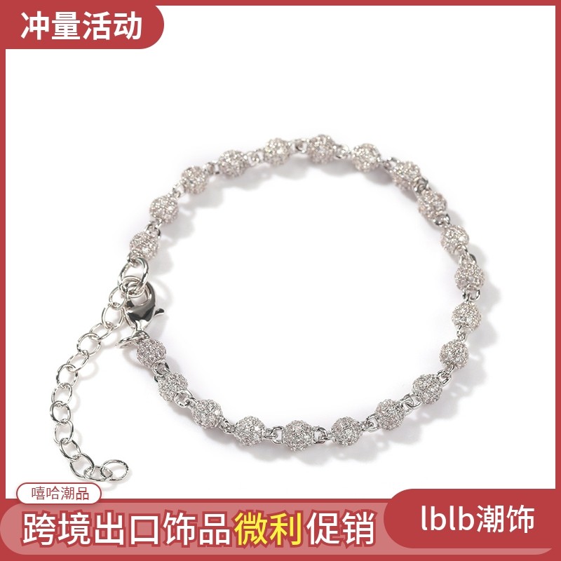 欧美风锆石满钻ins延长链