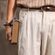 西裤 裤 男薄款 半松紧纽扣亚麻西装 潮 宽松直筒休闲长裤 欧货棉麻工装