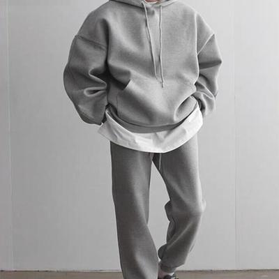 美式复古帽衫外套休闲运动套装