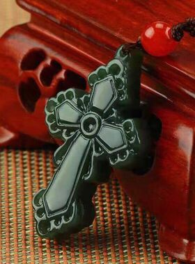 和田玉十字架吊坠.新疆十字架挂件.天然十字架男女项链玉石玉坠