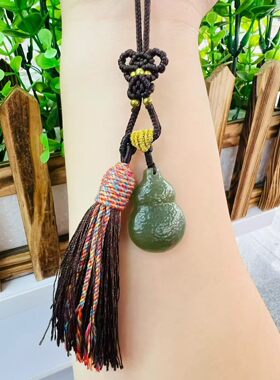 和田玉手搓葫芦挂件.天然和田玉葫芦吊坠.和田玉手搓葫芦男女挂件