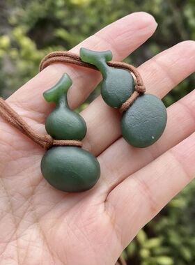 和田玉葫芦吊坠.新疆和田玉福瓜挂件.天然和田玉葫芦男女项链玉坠