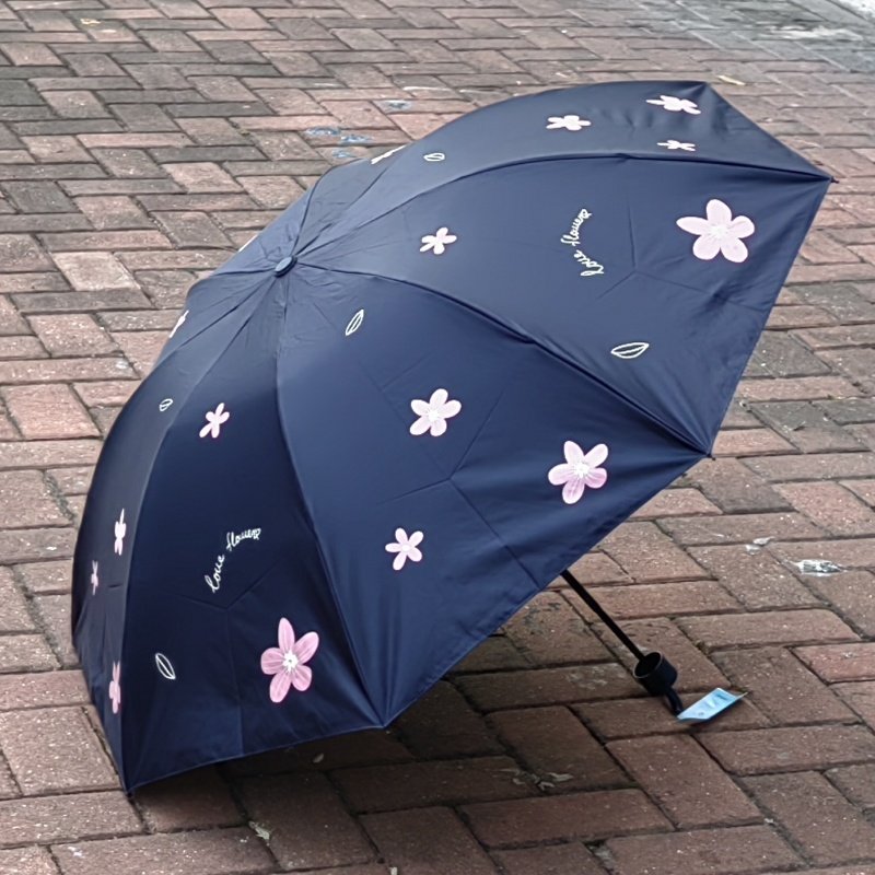 天堂伞正品2026新款折叠伞花朵印花防雨遮阳伞轻巧便携晴雨伞两用