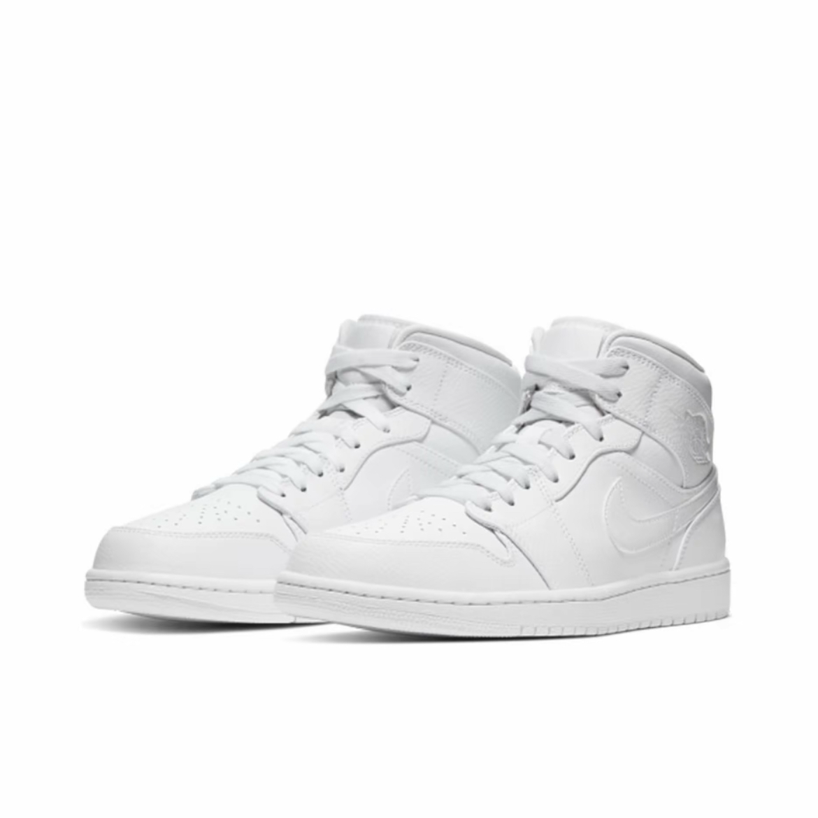 耐克Air Jordan 1 Mid AJ1纯白中帮复古篮球鞋554724-126浙江仓