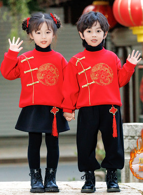 加绒冬季男童中国风唐装年服