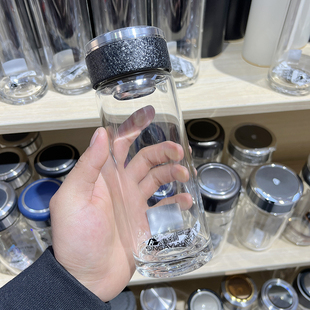 新家园玻璃杯单层隔热便携透明过滤防摔车载商务办公水杯男女士