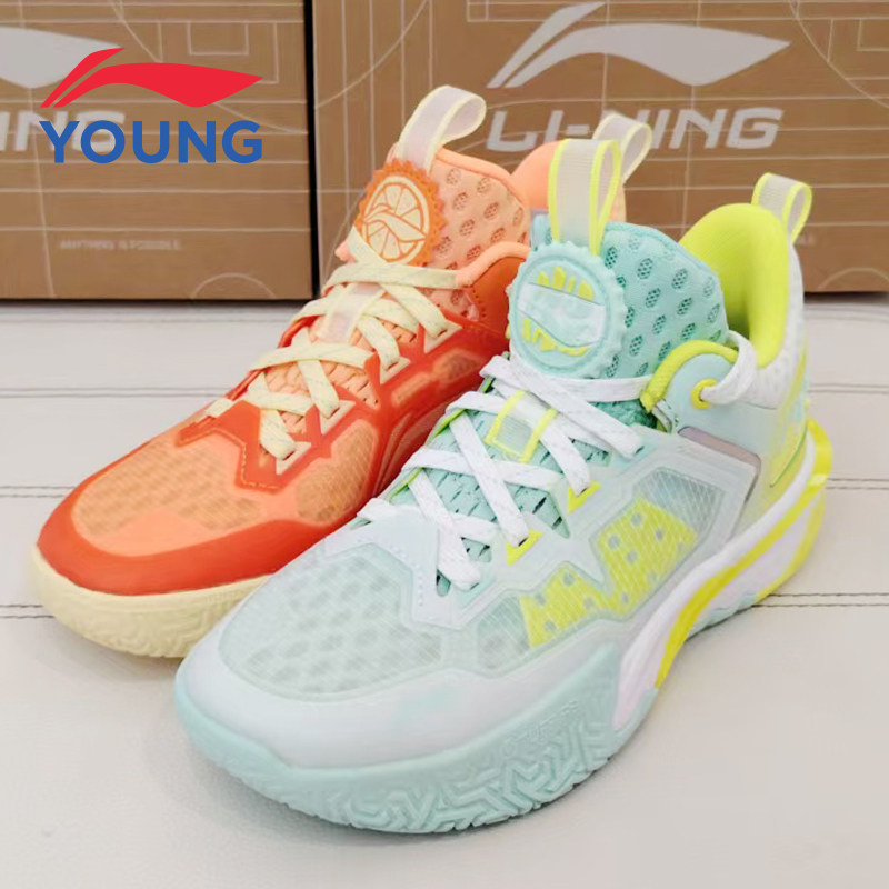 李宁童装2026夏季新款男童篮球鞋透气舒适跑步鞋中帮运动鞋系带