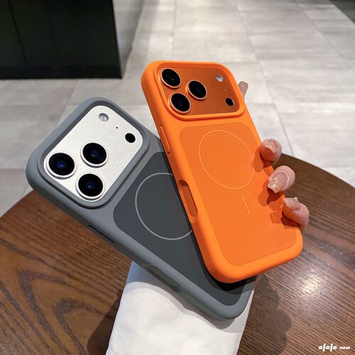 2026新款橙色适用苹果17promax手机壳magsafe磁吸充电iPhone17promax保护壳纯色高级感ip17pm耐脏不会发黄女