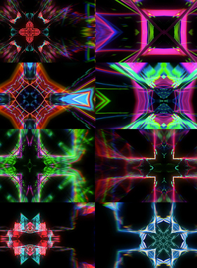 52个彩色快速动感灯光频闪闪烁vjloop视频素材Distorted Lights 8