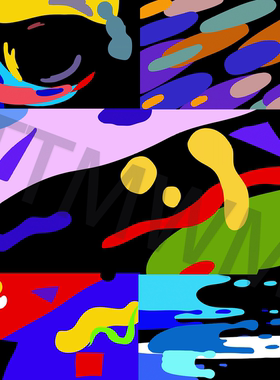 9个高清抽象图形彩色MG2D动画过度转场动态背景视频素材