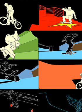 21个Resolume官网SkatePark极限运动动画视频素材舞台大屏vjloop
