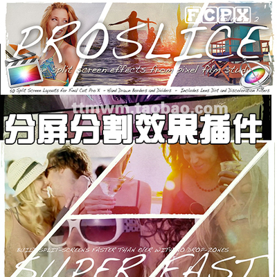 MAC FCPX插件 PROSLICE 2 屏幕分割 分屏 制作 2 FINAL CUT PRO X