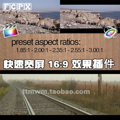 FCPX插件 Widescreen 快速宽屏 16：9效果 插件 final cut pro x