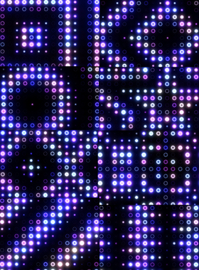 16个紫色复古led点阵vjloop动态视频素材Lights舞台背景大屏动画